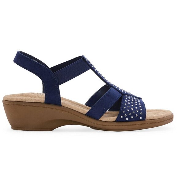 NEW East 5th Izabel Studded Wedge Heeled Sandals SZ 9.5 - Picture 4 of 5